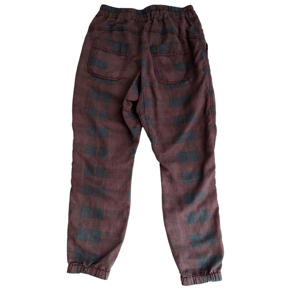 Anthropologie | 'Jacquie' Button-Fly Joggers in brown and black motif | … - Picture 6 of 12